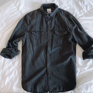 Black denim shirt
